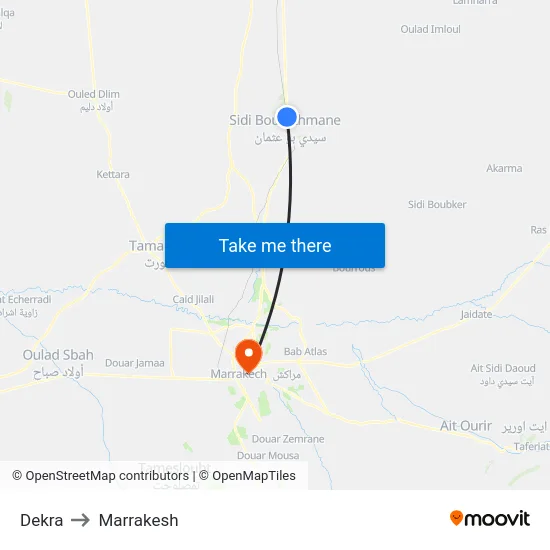 Dekra to Marrakesh map