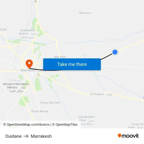 Ouidane to Marrakesh map