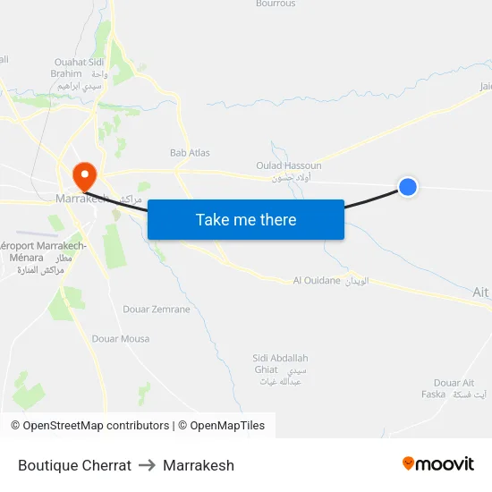 Cherrat Shop to Marrakesh map
