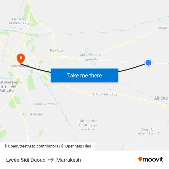 Lycée Sidi Daoud to Marrakesh map