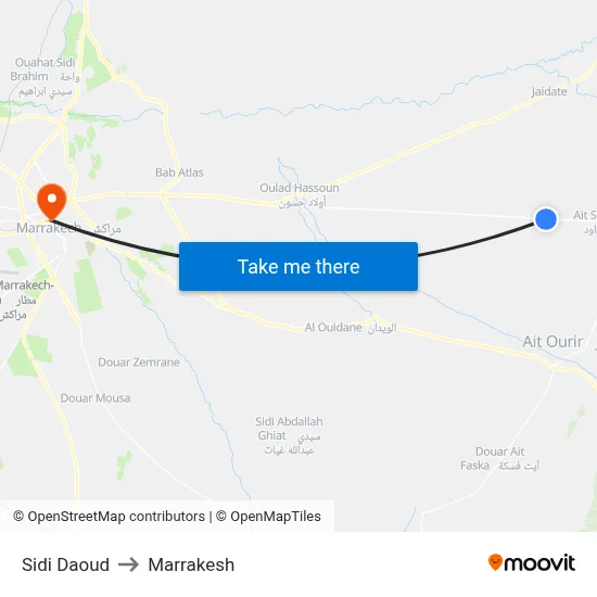 Sidi Daoud to Marrakesh map