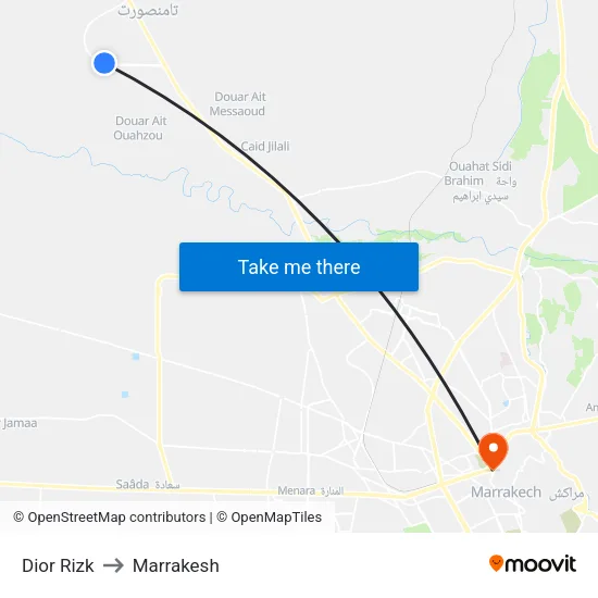 Dior Rizk to Marrakesh map