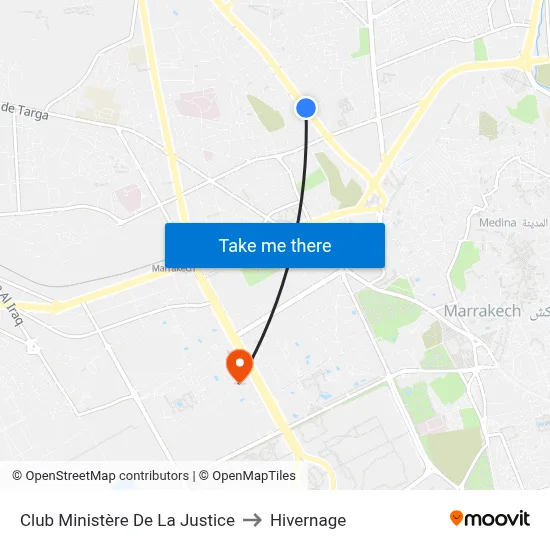 Club Ministère De La Justice to Hivernage map