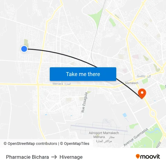 Pharmacie Bichara to Hivernage map