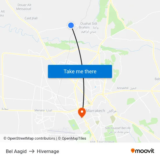 Bel Aagid to Hivernage map