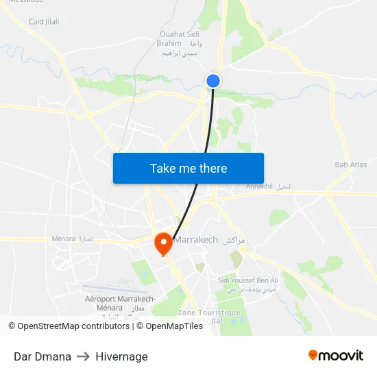 Dar Dmana to Hivernage map