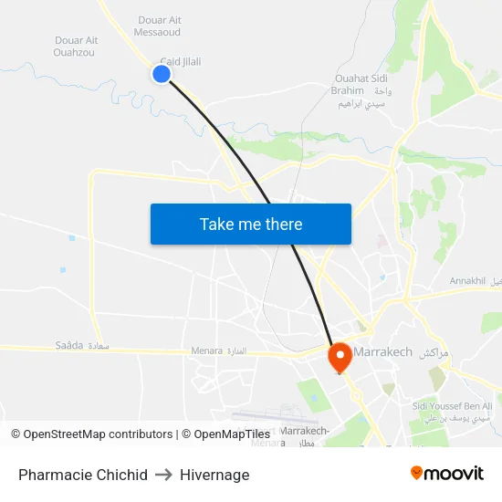 Pharmacie Chichid to Hivernage map