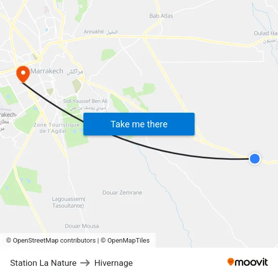Station La Nature to Hivernage map