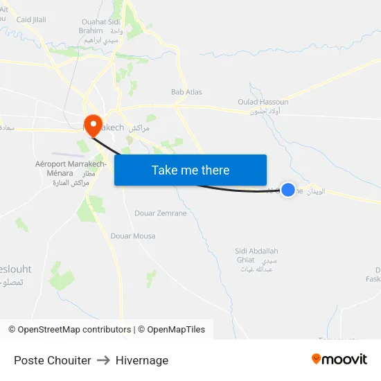 Poste Chouiter to Hivernage map