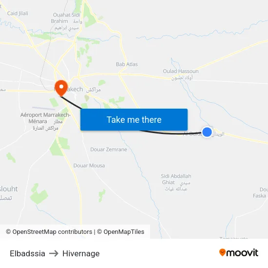 Elbadssia to Hivernage map