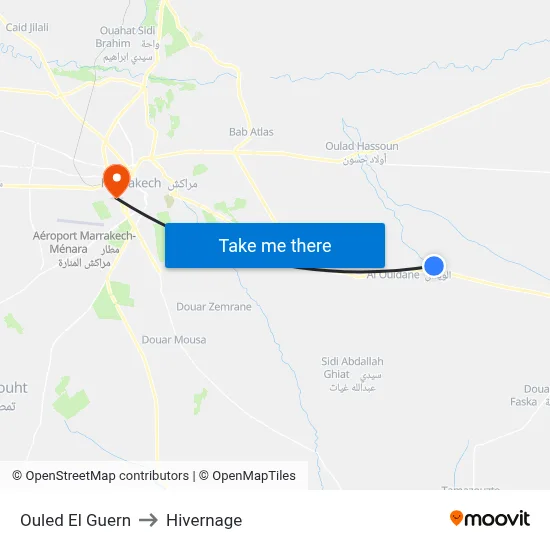 Ouled El Guern to Hivernage map