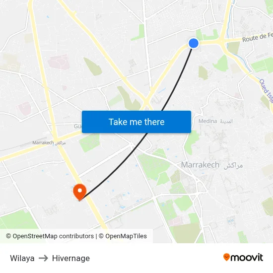 Wilaya to Hivernage map