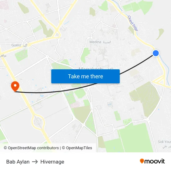 Bab Aylan to Hivernage map