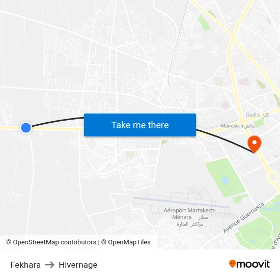 Fekhara to Hivernage map