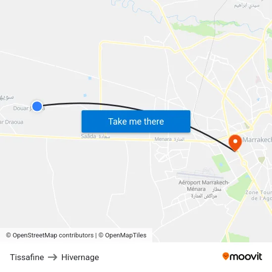 Tissafine to Hivernage map