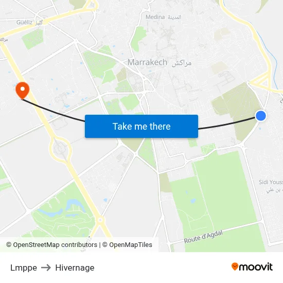 Lmppe to Hivernage map