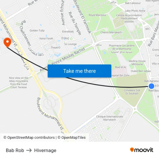 Bab Rob to Hivernage map