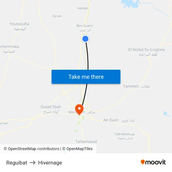 Reguibat to Hivernage map