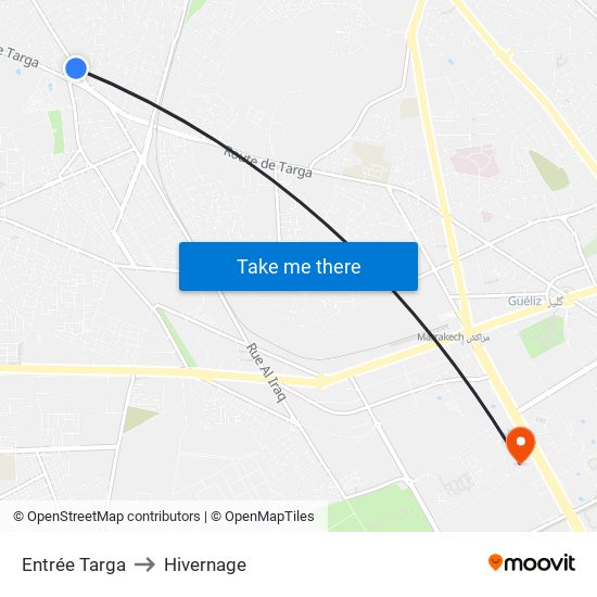 Entrée Targa to Hivernage map