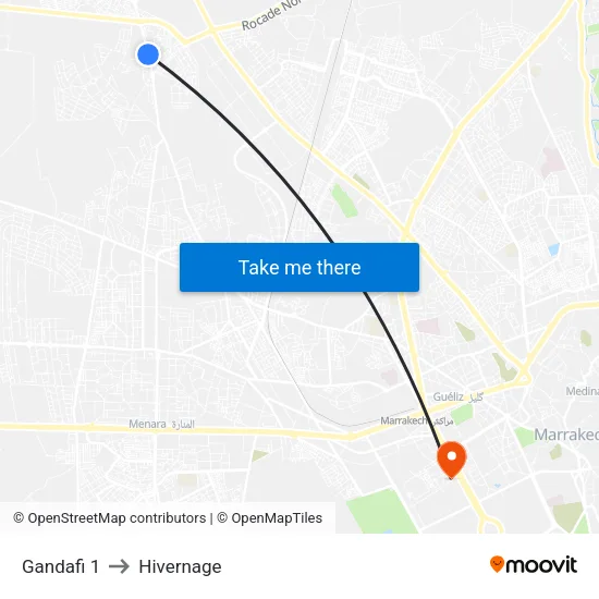 Gandafi 1 to Hivernage map