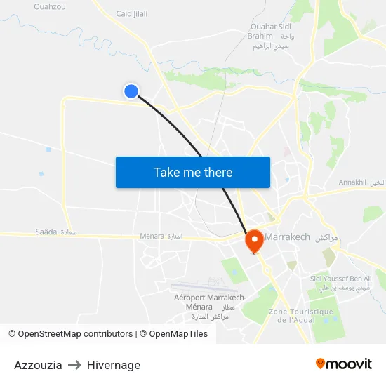 Azzouzia to Hivernage map