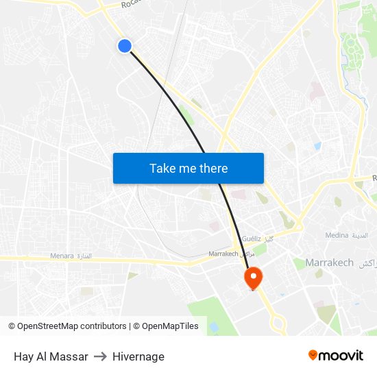 Hay Al Massar to Hivernage map