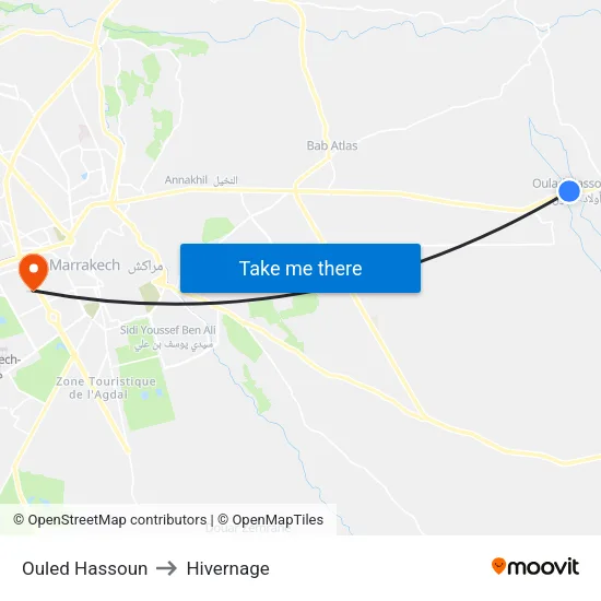 Ouled Hassoun to Hivernage map