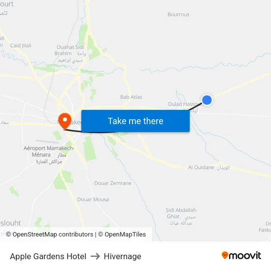 Apple Gardens Hotel to Hivernage map