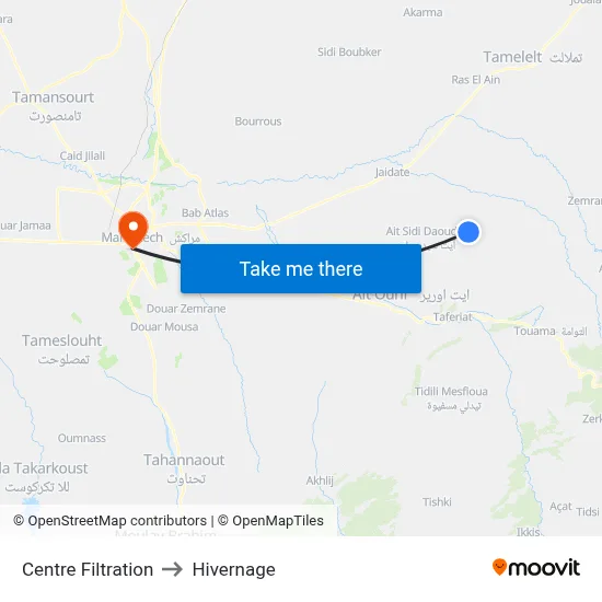 Centre Filtration to Hivernage map