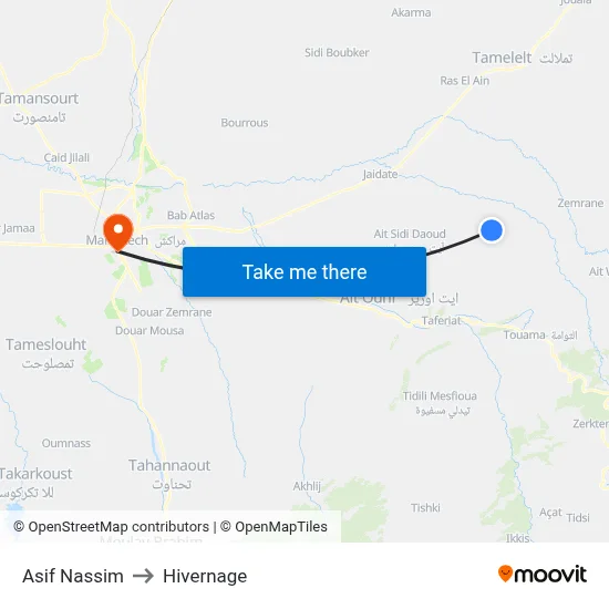 Asif Nassim to Hivernage map