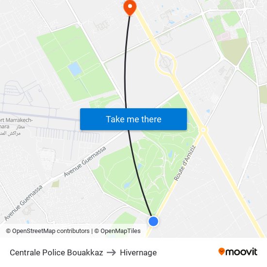 Centrale Police Bouakkaz to Hivernage map