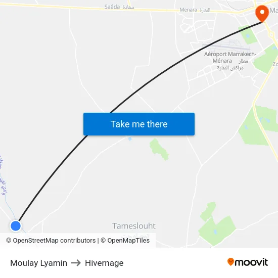 Moulay Lyamin to Hivernage map
