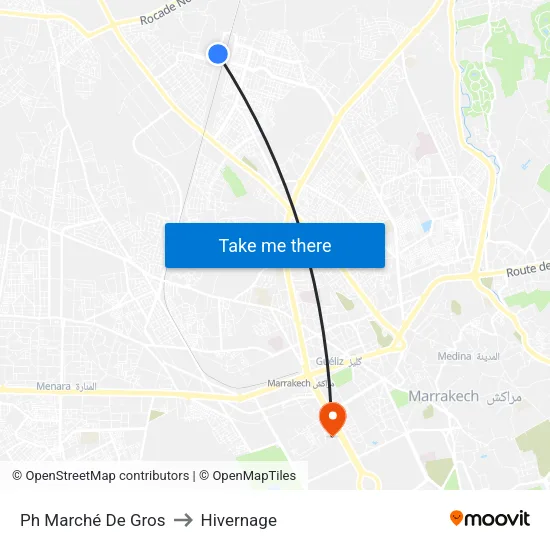 Ph Marché De Gros to Hivernage map