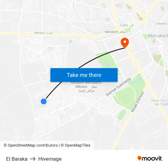El Baraka to Hivernage map