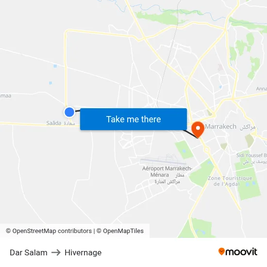 Dar Salam to Hivernage map