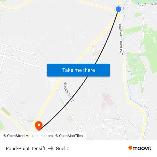 Rond-Point Tensift to Gueliz map