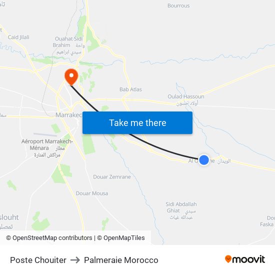 Poste Chouiter to Palmeraie Morocco map