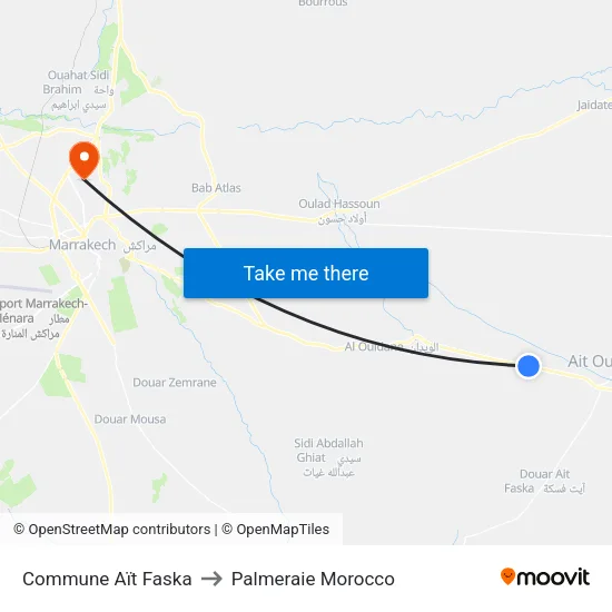 Commune Aït Faska to Palmeraie Morocco map