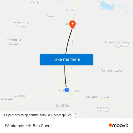 Sémiramis to Ben Guerir map