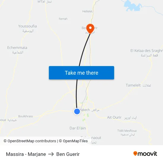 Massira - Marjane to Ben Guerir map