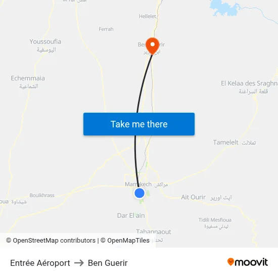 Entrée Aéroport to Ben Guerir map