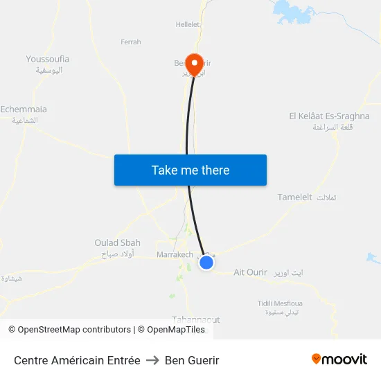 Centre Américain Entrée to Ben Guerir map