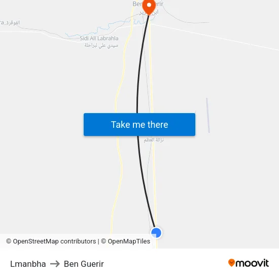Lmanbha to Ben Guerir map
