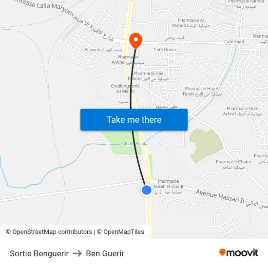 Sortie Benguerir to Ben Guerir map