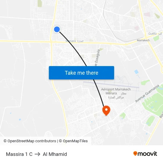 Massira 1 C to Al Mhamid map