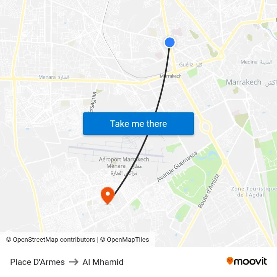 Arms Square to Al Mhamid map