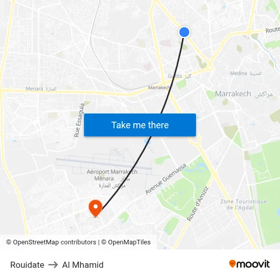 Rouidate to Al Mhamid map