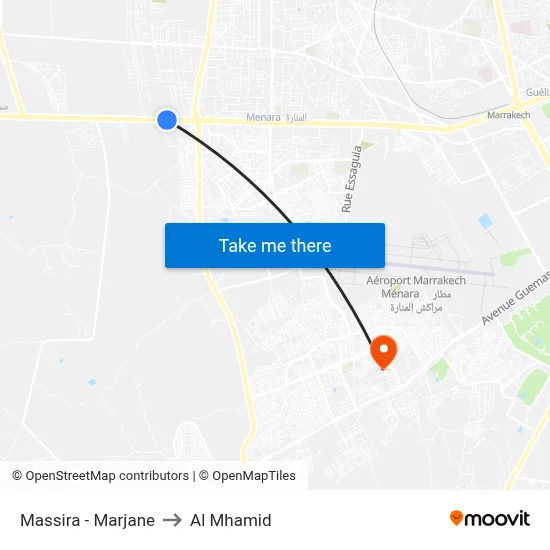 Massira - Marjane to Al Mhamid map