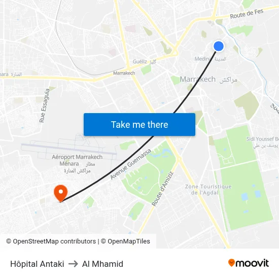 Antaki Hospital to Al Mhamid map