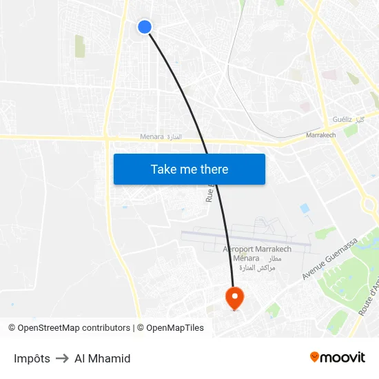 Impôts to Al Mhamid map